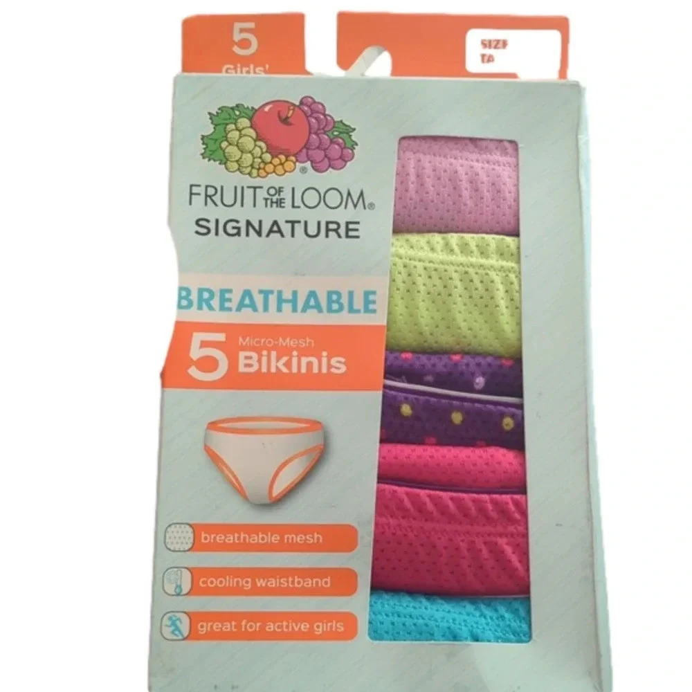 Fruit of the Loom signature 5 micro mesh girls bikinis